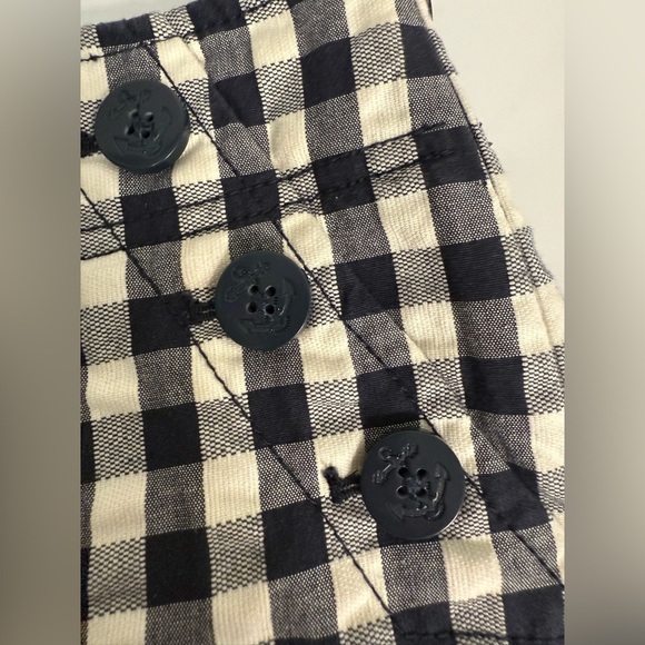 Loft Navy and White checkered preppy nautical shorts side zipper  size 8 EUC - Picture 8 of 9